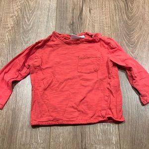 Zara Red Long Sleeve Tee 18-24